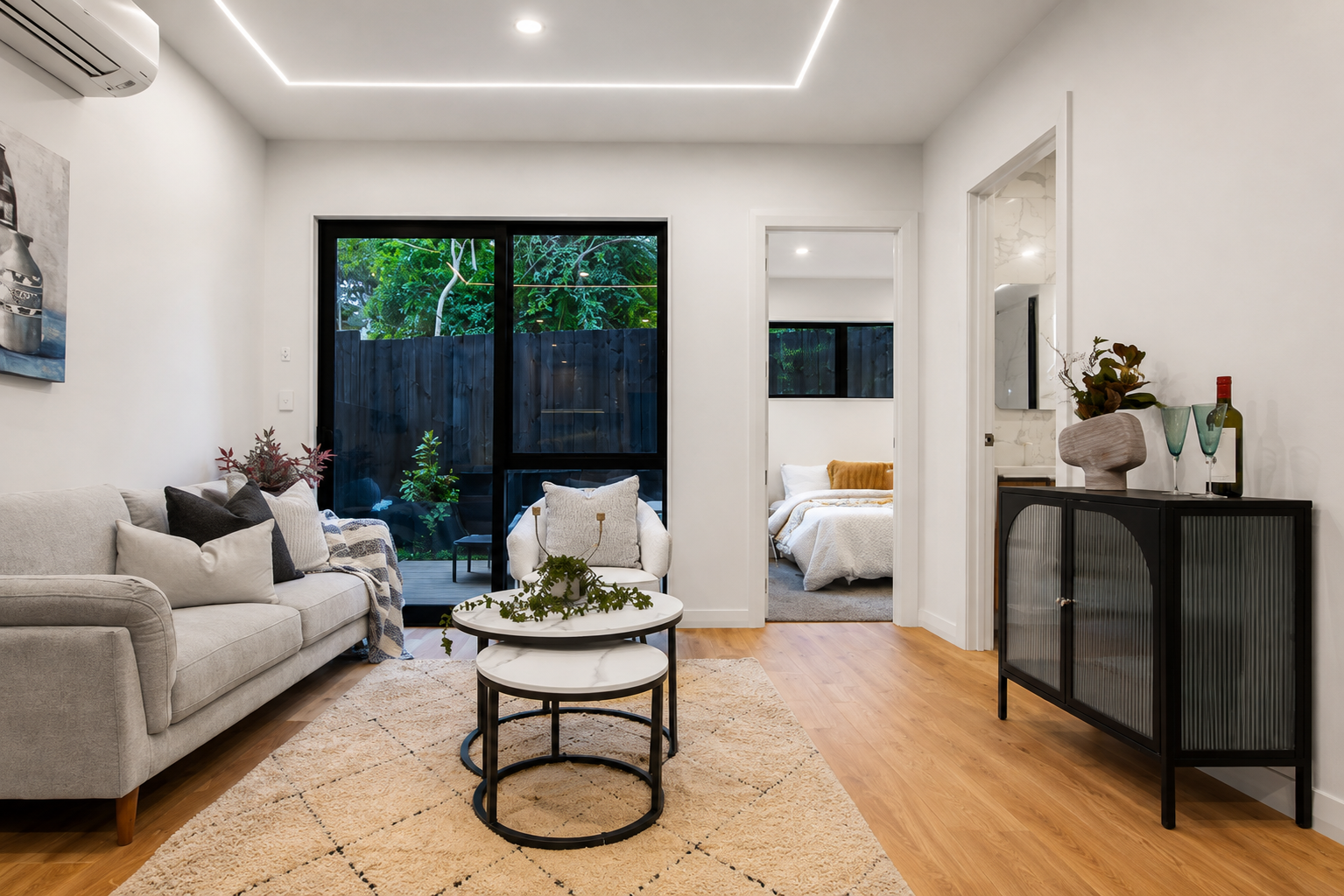 Recently completed development living room interior